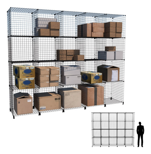 Estante Aramada 20 Nichos Para Estoque Roupas Casulos 60cm