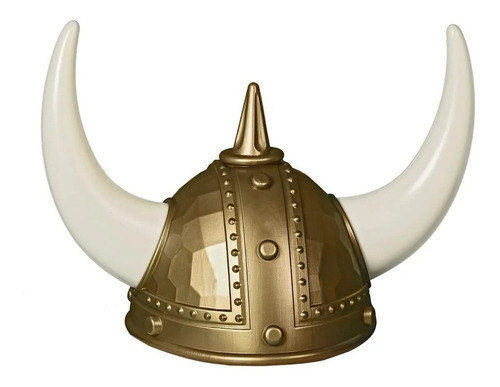 Casco Vikingo Cuernos De Plástico Armable Disfraz Muñeco Cal