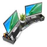 Soporte Doble Para Monitor Y Laptop Con Ajuste Ergonómico.