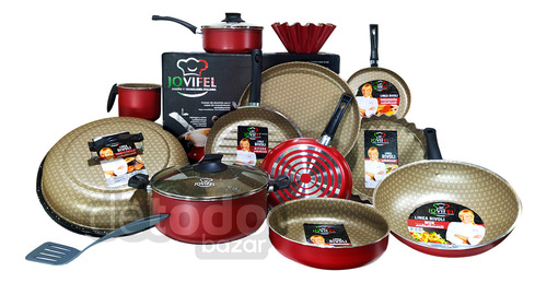 Set Cocina Ollas Wok Jarro Pizzera Asad 13 Pz Jovifel Rivoli