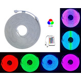 1 Kit Neon Led Rgb Multicolor 5m + 1control + 1eliminador 2a