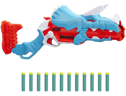 Pistola Nerf Tricera Blast Dinosquad F0803 Hasbro