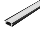 Canaleta Perfil P/ Led Embutir Aluminio 2m Preto +acabamento