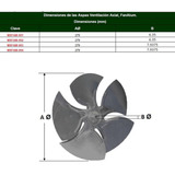 Aspas Metal Extracción Refacción, Mxfam-004, 11 Ø, 5 Aspas,