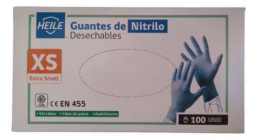 100 Guantes De Nitrilo Azules - Por Tallas 