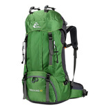 Mochila Senderismo Ligera Impermeable Verde 60l