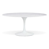 Mesa De Jantar Saarinen Oval 120x80 Cm Mármore Branco Extra 