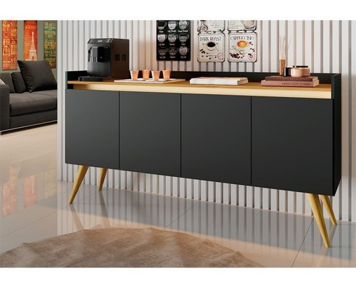 Aparador Buffet Retro Com 4 Porta 1,60 Sala Estar Luxo Gd Ac