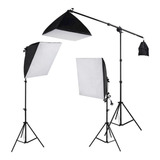 Kit Iluminação Estúdio 03 Softbox 50x70cm Girafa E Tripé