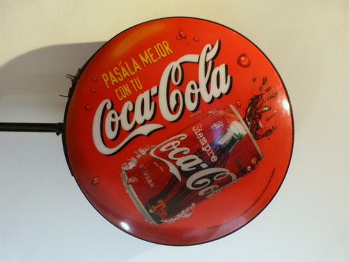 Cartel Luminoso Coca Cola Doble Faz Vintage A Reciclar 47 Cm