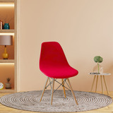 02 Capa De Cadeira Charles Eiffel Nordic Eames Luxo De Malha Cor Vermelho Desenho Do Tecido Liso