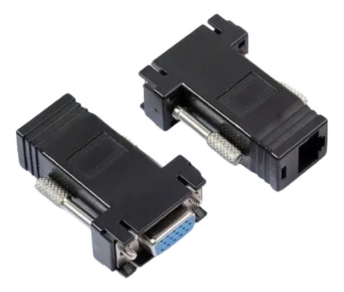 2 Extensores Vga Hembra Por Utp Cat5 Cat6 25 Metros Color Negro