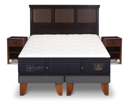 Cama Europea King Cic Super Premium + Set Torino Chocolate