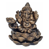Incensário Queimador Cascata Ganesha Hindu C/ 2 Incenso Cone