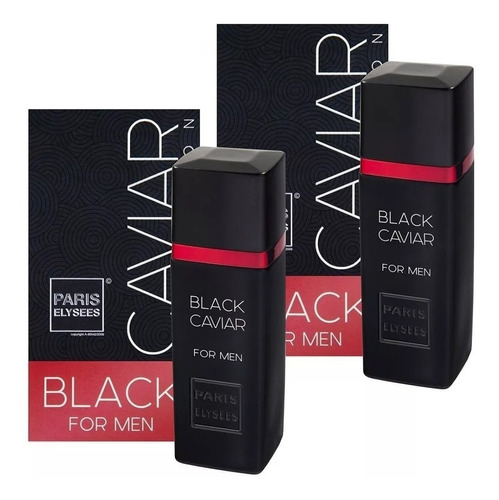 Kit 2 Perfumes Black Caviar Masculino 100ml Paris Elysees