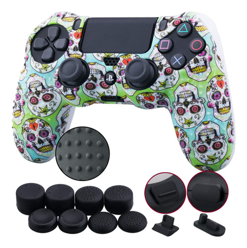 Funda Joystick Ps4 9cdeer Silicona Skull Color