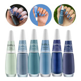 Kit 6 Esmaltes Impala Coleção Azuis A Cor Da Sua Moda