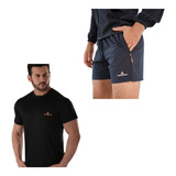 Conjunto! Short Hombre Az Microfibra +remera Deportiva Ng