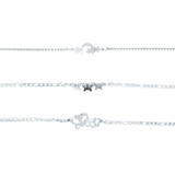 Set De 3 Pulseras Luna Estrellas Acero Inoxidable Ajustable