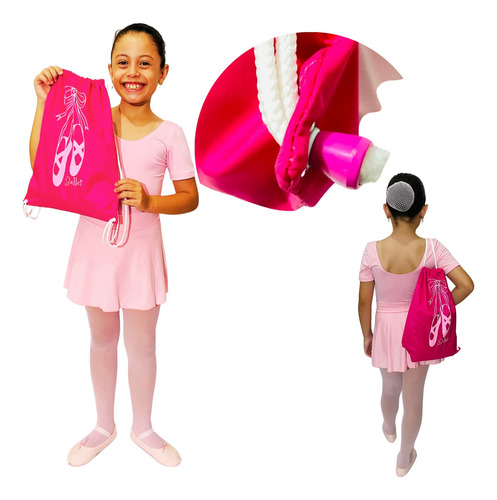 Roupa De Ballet Completa Infantil C/ Bolsa Linda Bale