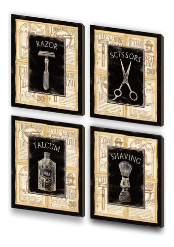 Cuadros Para Barbería (barber Shop) (4pz) 20x26 C/u