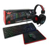 Kit Gamer Teclado + Mouse + Audifono Con Luces / Pad Mouse 