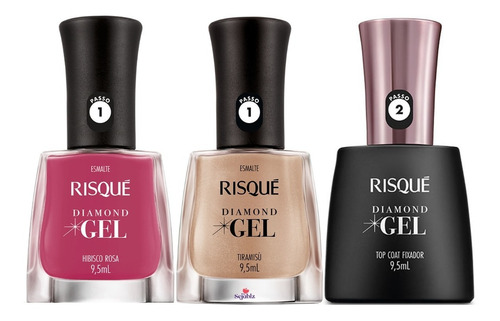 Kit 3 Esmaltes Risque Manicure Atacado Unhas Em Gel