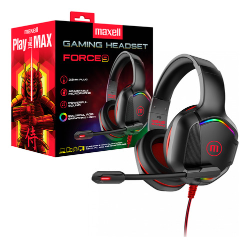 Audifonos Gaming Maxell Ca-h-mic Force 9 Ajustable Led Rgb