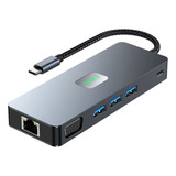 Estação De Ancoragem Usb Hub3.2 11 Em 1 -c Hd+dp+vga De Três