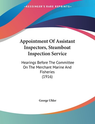 Libro Appointment Of Assistant Inspectors, Steamboat Insp...