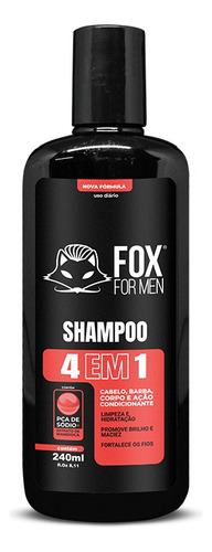 Lançamento Shampoo 4 Em 1 Fox For Men 300ml 