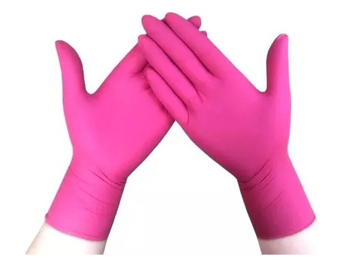 Guantes De Nitrilo Rosado Pink 100 Unidades (50 Pares)