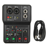 Mixer De Audio De 2 Canales, Usb 48v Phantom Power Para Grab