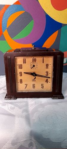 Antiguo Reloj De Mesa Jaz París Francia 1930 Funcionando