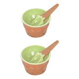 Cuenco De Helado De Color Caramelo Con Cuchara Para Niños, H