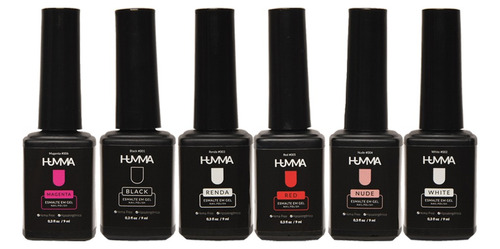 Kit 6x Esmalte Em Gel Humma - Preto Vermelho Renda Rosa + Nf