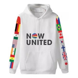 Casaco Moletom Branco Manga Estampada Now United Infantil