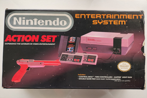 Nintendo Nes Action Set En Caja Original + Super Mario /duck