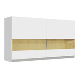 Armário Aéreo Madesa Glamy 120 Cm 2 Portas C/ Vidro - Branco