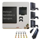 Kit Soporte Pared Ps4 Fat Slim Pro + 2 Soportes Joystick 