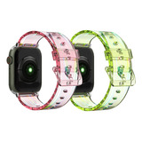 2 Correas Para Apple Watch Ultra 9 8 7 Se Serie Transparente