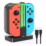 4 En 1 Base De Cargador P/ Control Joycon De Nintendo Switch