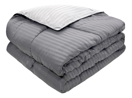 Acolchado Super King Size Edredon 2x2 Gris Reversible Vip