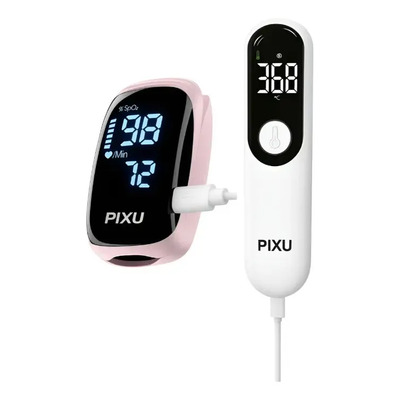 Oximetro Digital Recargable + Termometro Digital Recargable Rosa | Envío gratis