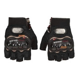 Guantes Moto Pro Biker Medio Dedo Protección Nudillos Palma