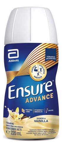 Suplemento Líquido Ensure Advance Vainilla X220ml Pack X3