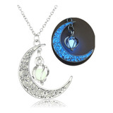 Lindo Collar Dije Luna Brillante Oscuridad Noche C112