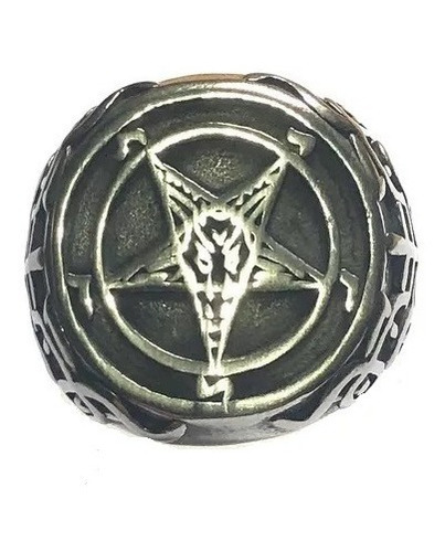 Anel Leviatha Baphomet Pentagrama Invertido Satanismo Lavey 