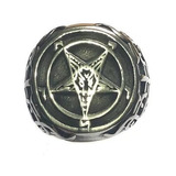 Anel Leviatha Baphomet Pentagrama Invertido Satanismo Lavey 