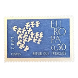 Francia Aves, Sello Yv 1310 Europa 50c 1961 Mint L12621